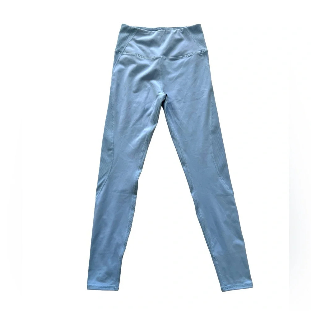 NWOT GLYDER Tone Up Legging Ice Blue tights pants gym Athleisure exercise S - Picture 4 of 8